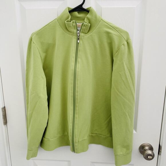 Talbots Jacket Womens XL Green Full Zip Cotton Spandex Lightweight old money - Picture 1 of 4